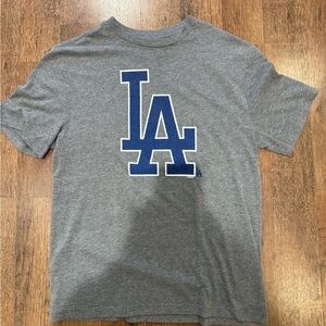 Dodgers Gray LA Logo Men's T-Shirt medium